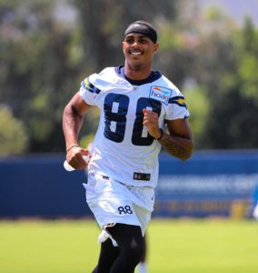 Andre Patton of the LA Chargers Does Yoga