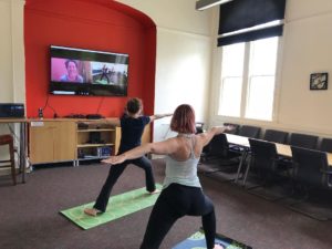 Lunchtime yoga with Ompractice.